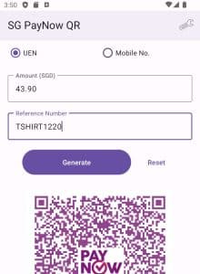 Generate SG PayNow QR codes