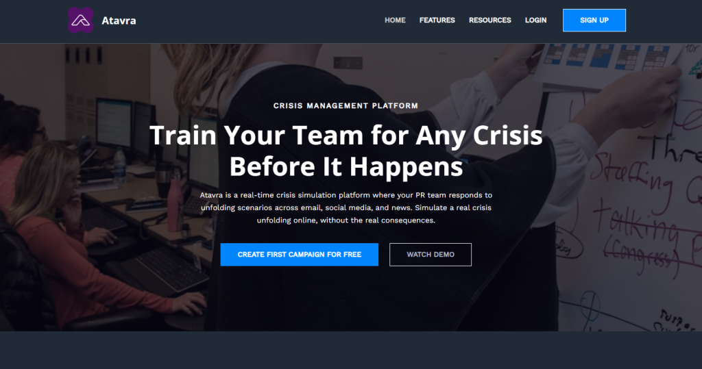 Atavra crisis simulation training software singapore